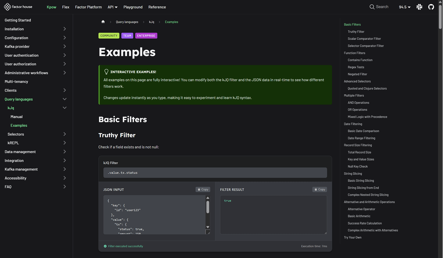 Interactive kJQ Examples