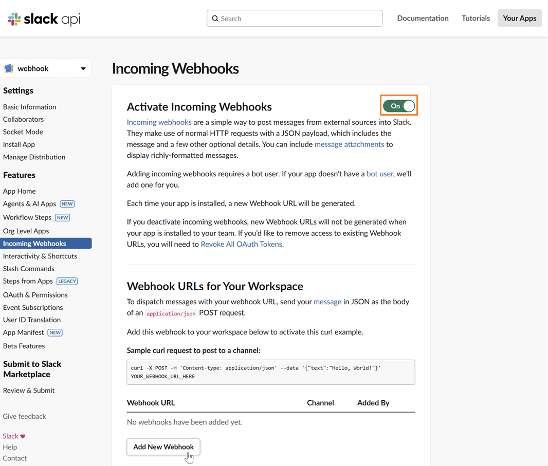 Configure Webhook